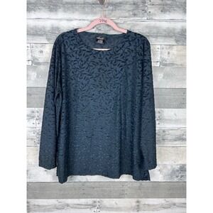 Kathy Lee Women's Dark Green Long Sleeve Blouse 14W/16W